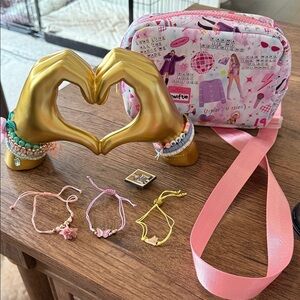 Taylor Swift Bracelet BUNDLE. Gold Heart Hand Jewelry Holder & More.